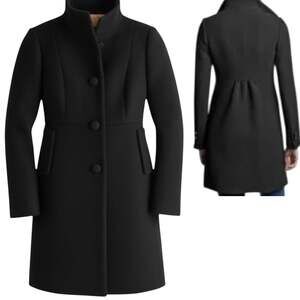 J. Crew ~ 6 Italian Double-Cloth Wool Blk long Coat Catlin original Toscana 2009